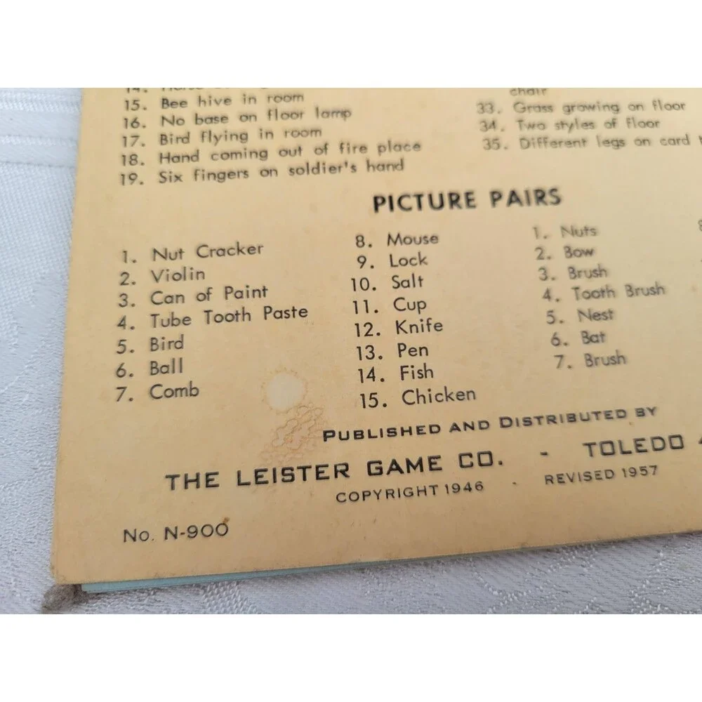 Vintage Mid Mod 1950s Children's Party Games Booklet Ephemera Leister Toledo OH